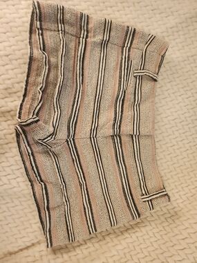 LOFT Striped Knit Bermuda Shorts in Pink, Black, Cream